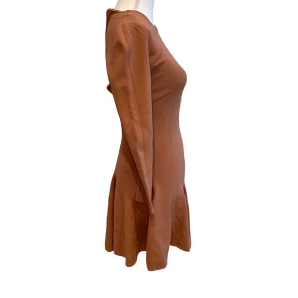 Carven Bois De Rose Terracotta Crepe Mini Dress Size 2 - Picture 4 of 6